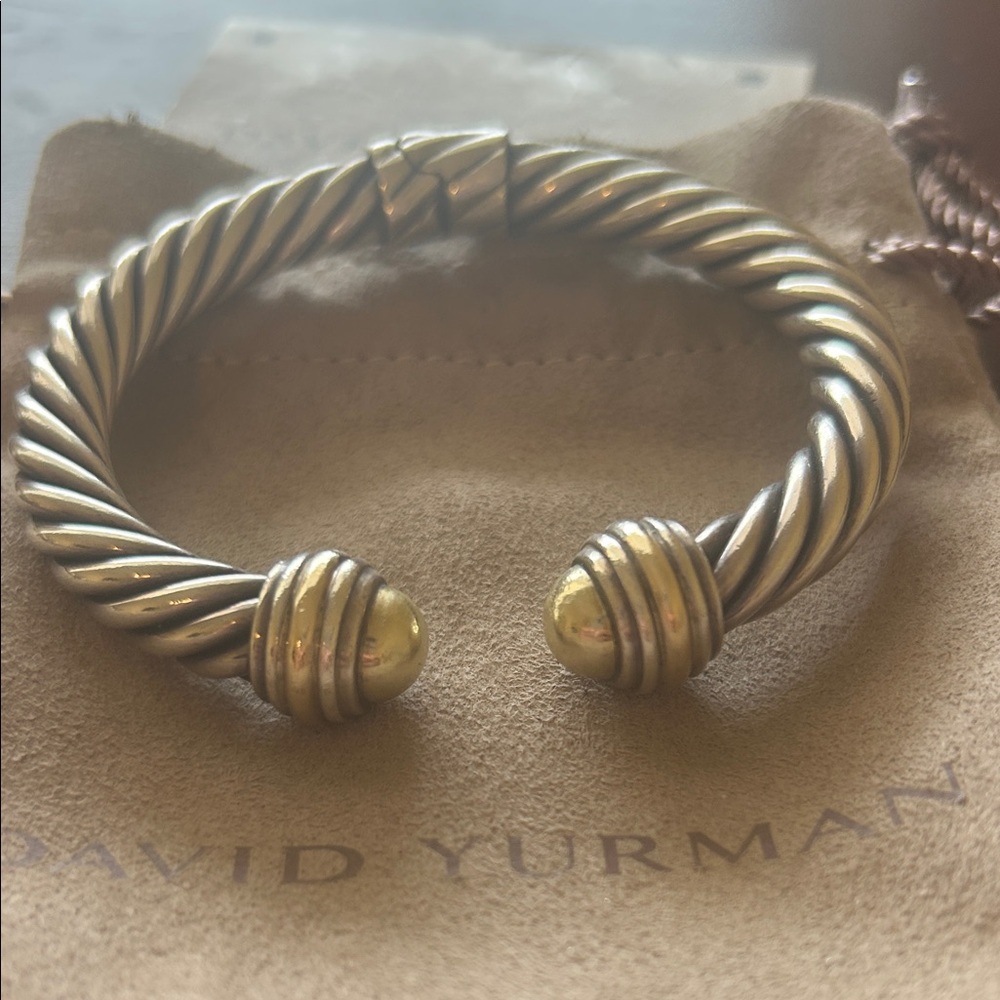 David Yurman Silver and Gold Cable Bracelet - Picture 2 of 5